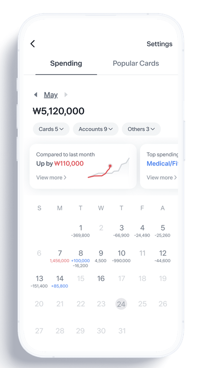 Spending screen